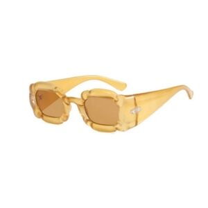 Gold square sunglass with gold tint, NEW